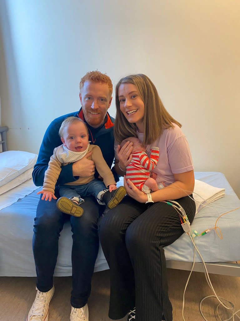 Karen Patterson, 36, gave birth to Hunter Green – weighing 2lbs – 28 weeks prematurely. Just five months later, she fell pregnant with Jesse Green – who was born 29 weeks prematurely, weighing 3lbs. Karen Patterson / SWNS