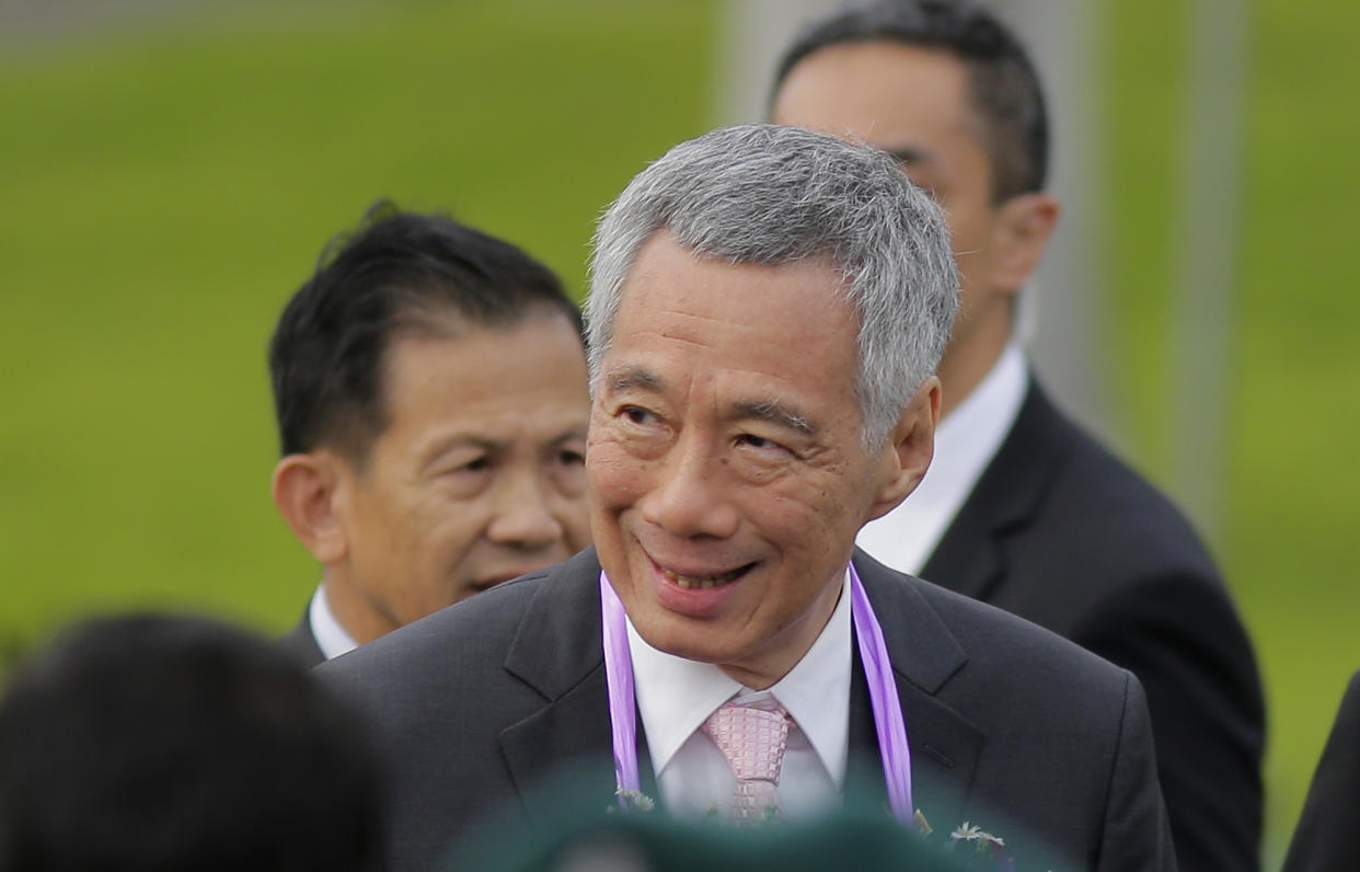 Singapore’s Prime Minister Lee Hsien Loong, smiles upon his arrival in Colombo, Sri Lanka, in January. (PHOTO: Associated Press)