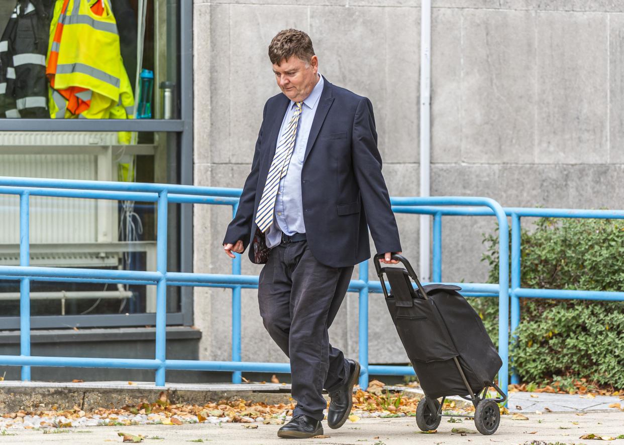 Martin Goodall leaving Poole Magistrates Court. (BNPS)