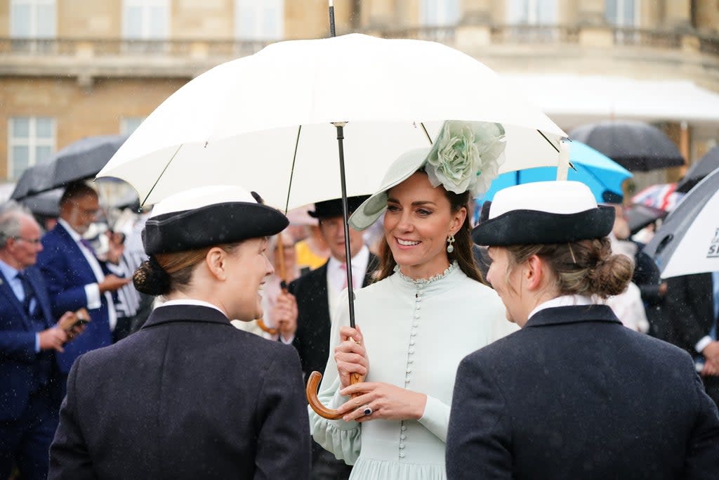 Kate meets guests during the garden party (Dominic Lipinski/PA) (PA Wire)