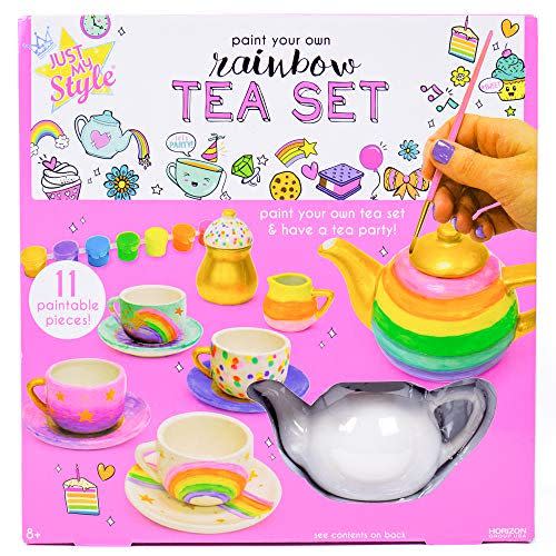 19) Paint Your Own Rainbow Tea Set