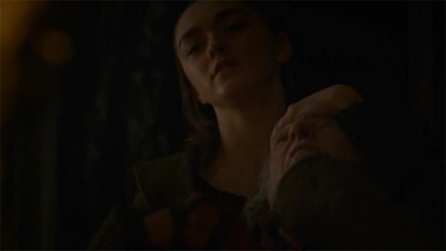 Arya kills Walder Frey in revenge for The Red Wedding. Photo: GOT