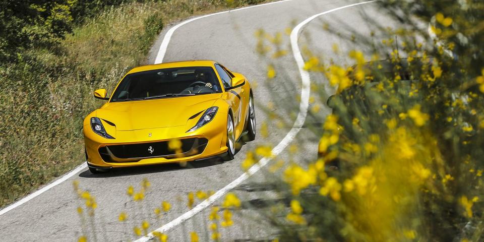 <p>Though it make look (and sound) like a no-compromise supercar, the 812 Superfast is actually pretty livable day-to-day. It's designed as a grand tourer, meant to carry two people along with all their luggage in relative comfort for great distances. <a href="https://www.ebay.com/itm/2018-Ferrari-812-Superfast/372852190572?hash=item56cfb8ed6c:g:clQAAOSwA-Vd2cES" rel="nofollow noopener" target="_blank" data-ylk="slk:Here's one;elm:context_link;itc:0;sec:content-canvas" class="link ">Here's one</a> painted in blue with less than 800 miles on the clock that you can buy right now. </p>