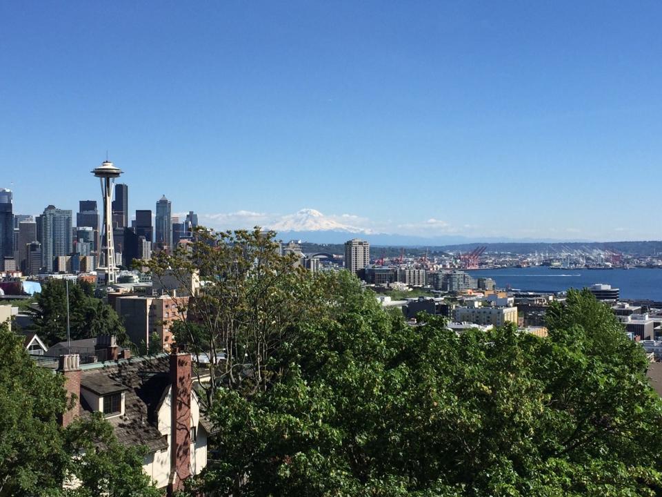 Kerry Park view of the Space Needle, downtown and Mt. Rainier is hard to beat.