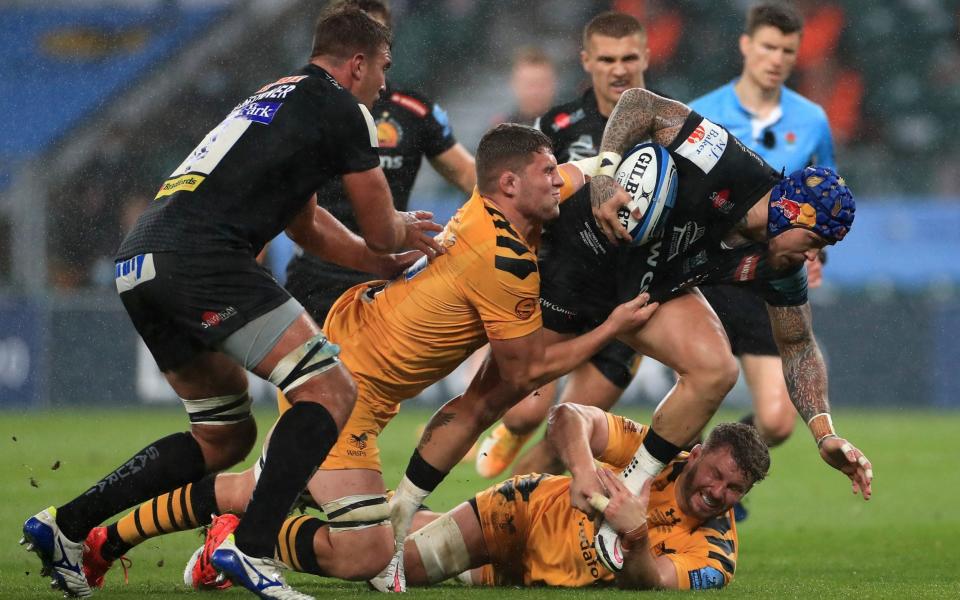 Jack Willis attempts to stop Jack Nowell - PA