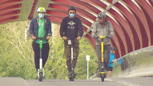 Calgary's e-scooter pilot program ended last fall after two years. In that time, about 200,000 people used the scooters and made 1.9 million trips. (Mike Symington/CBC - image credit)