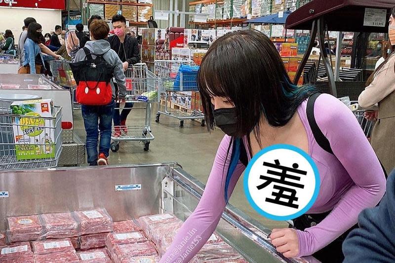 插畫家「泥泥學姐」分享在好市多採購肉品的「凶狠照」。（翻攝自janie.lin IG）