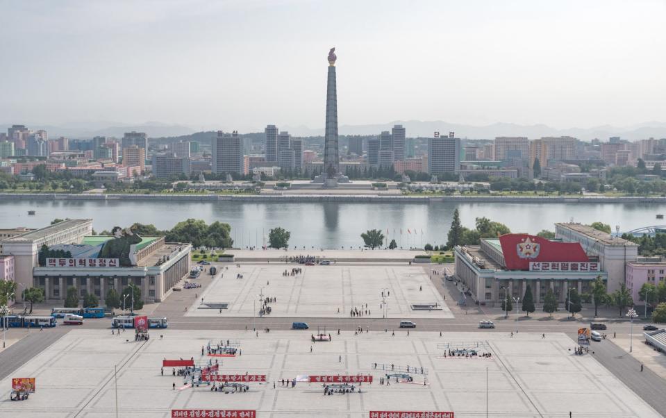 Kim Il-sung Square in the Central District of Pyongyang, North Korea