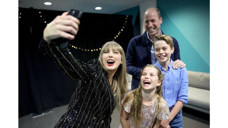 A photo of Prince George, Princess Charlotte, Prince William and Taylor Swift 