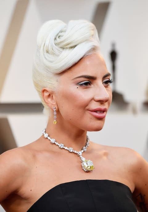 Lady Gaga Tiffany Diamond Oscars - Credit: Frazer Harrison/Getty Images