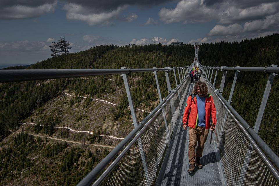 Sky Bridge 721 in the Czech Republic, the world's longest pedestrian suspension bridge