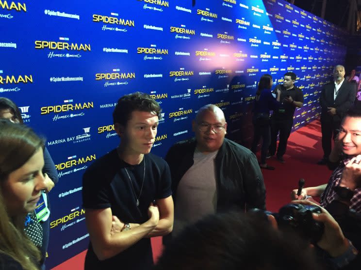 Tom Holland and Jacob Batalon.