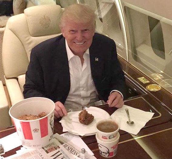 Mr Trump enjoyed KFC, Domino's and McDonald's during the campaign: Twitter