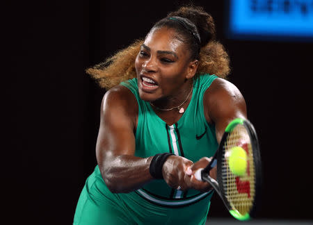 Tennis - Australian Open - Second Round - Melbourne Park, Melbourne, Australia, January 17, 2019. Serena Williams of the U.S. in action during the match against Canada's Eugenie Bouchard. REUTERS/Lucy Nicholson