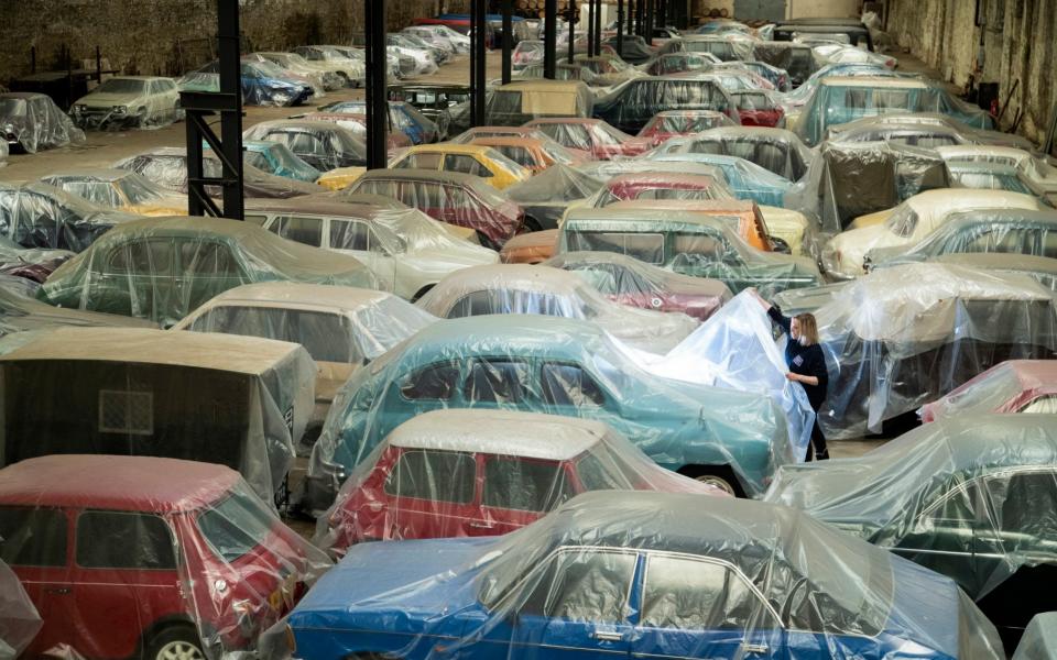 Under wraps: The Great British Car Journey will feature hundreds of models that helped make up the backbone of British family motoring