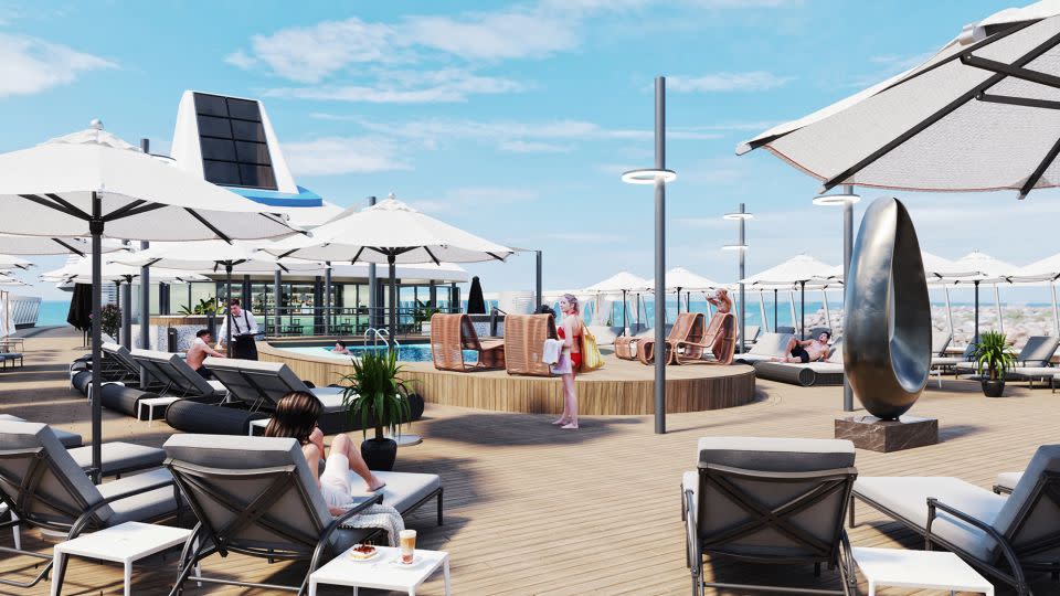 Renderings of the ship touted a dream lifestyle. - Life At Sea Cruises