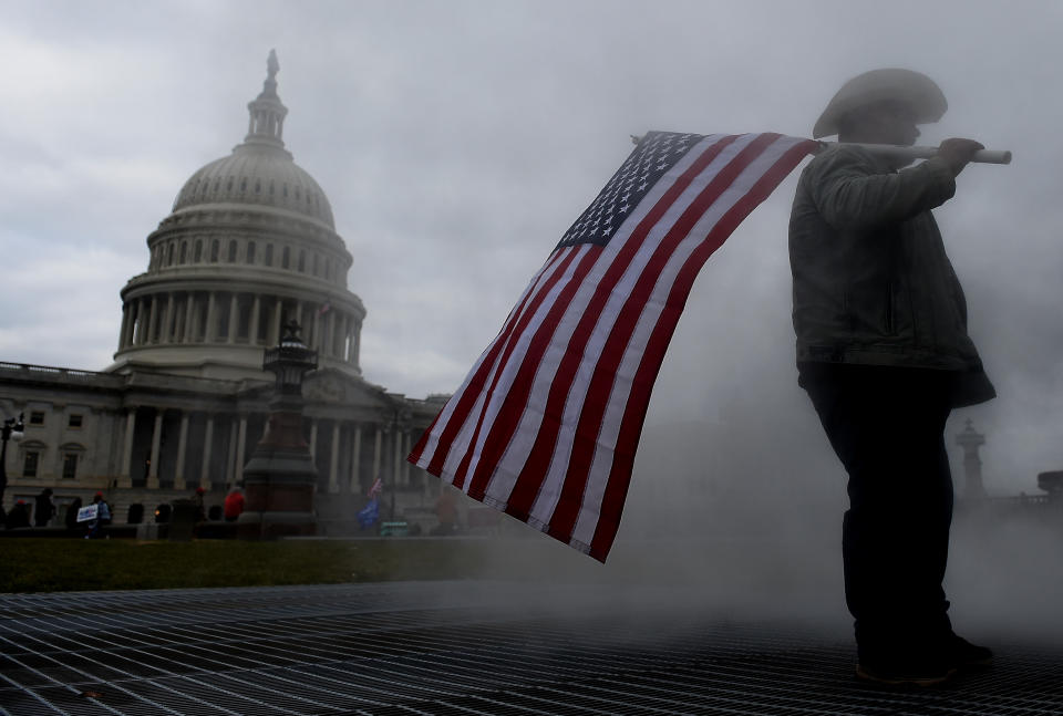 The US Capitol in Washington DC was mobbed and run over by Donald Trump supporters on Wednesday. Photo: Olivier Douliery/AFP via Getty