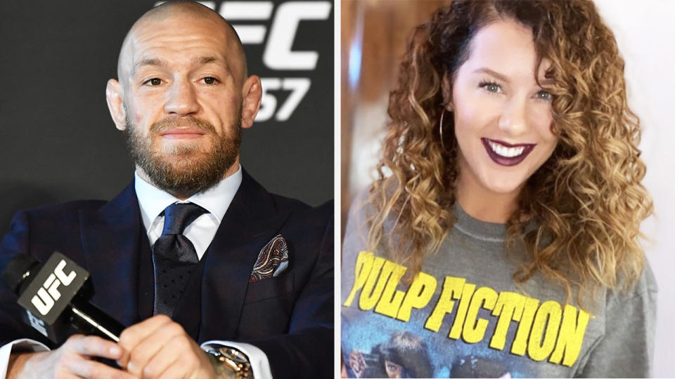 Conor McGregor and Julie Poirier, wife of UFC fighter Dustin Poirier, shared a kind moment after McGregor's UFC 257 loss to Poirier. Pictures: Getty Images/Instagram