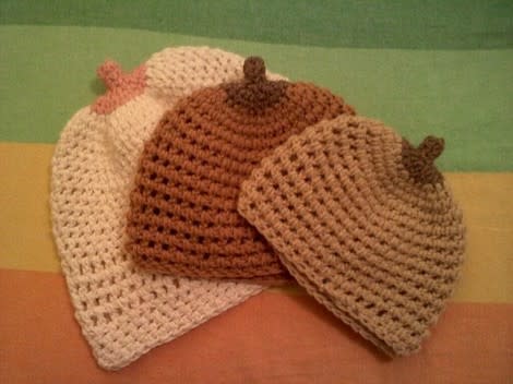 Boobie Beanies for all skin tones. Photo courtesy of Etsy.