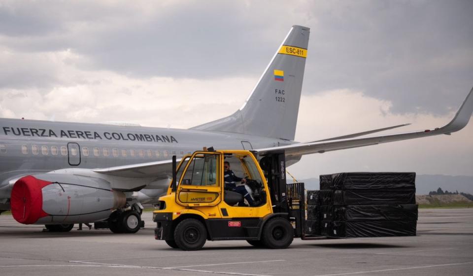 Ayuda humanitaria de Colombia a palestinos en Gaza. Imagen: Cancillería de Colombia.