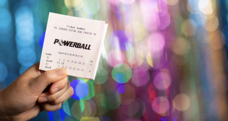 Powerball ticket (pictured) ahead of $100 million draw 1379. 