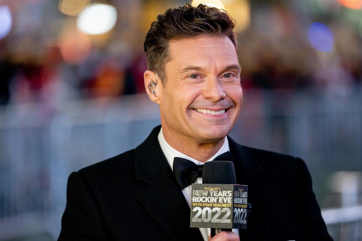 Ryan Seacrest hosts the Times Square New Years Eve Celebration on December 31, 2021 in New York City.