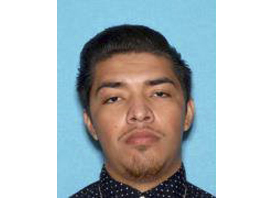 In this undated photo released by the Sacramento County Sheriff's Office is Alexander Echeverria. Authorities say Echeverria, the father of a baby girl found dead outside a Los Angeles-area mortuary, is a person of interest in her death. The Sacramento County Sheriff's Department says it's seeking Echeverria, of South Sacramento, Calif., in connection with the death of his 8-month-old daughter. Officials say the body of Alexia Rose Echeverria was found outside a Bellflower mortuary on Monday, May 27, 2019. (Sacramento County Sheriff's Department via AP)