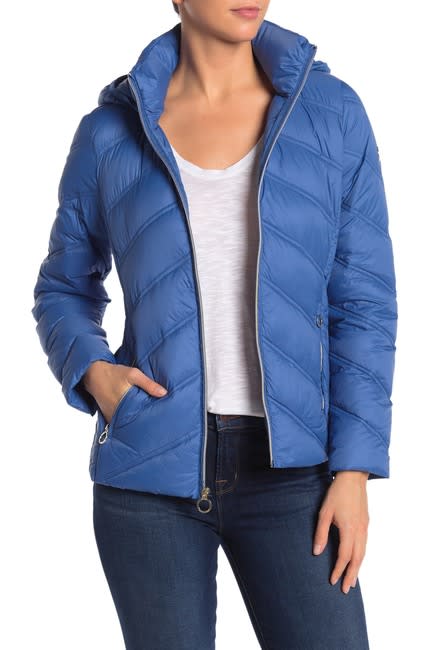 MICHAEL Michael Kors Dark Navy Zipper Quilted Jacket