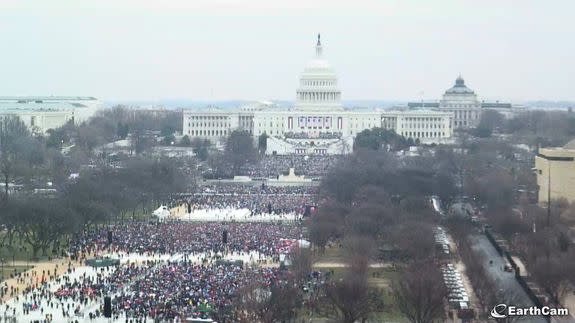 Photo of Donald Trump's inauguration crowds on Jan. 20, 2017.