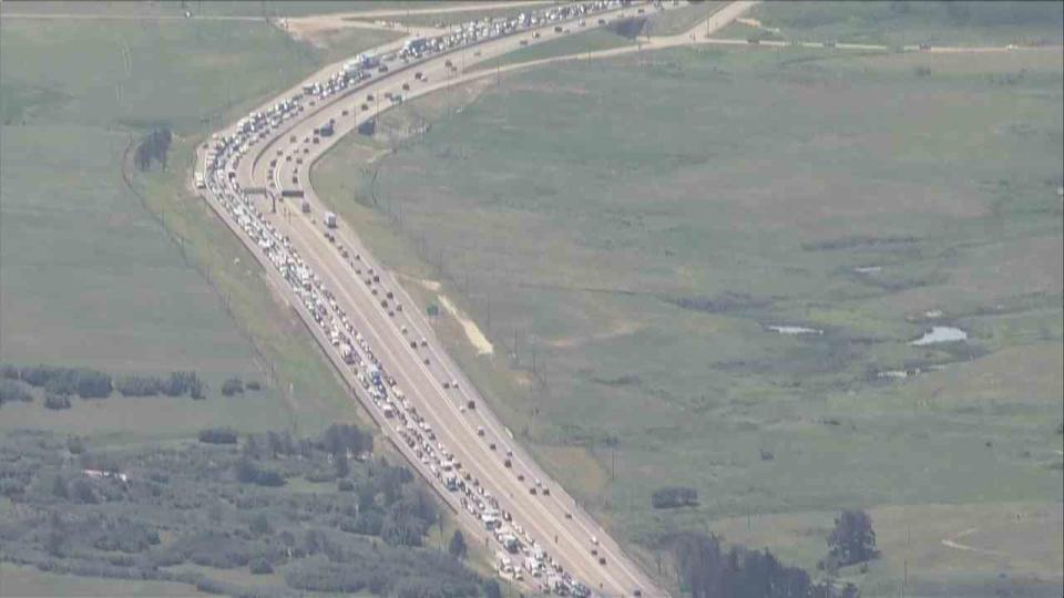 Traffic backed up for several miles on northbound I-26 near Larkspur