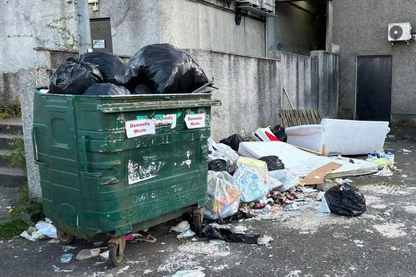 The resident took a picture of the overflowing bin