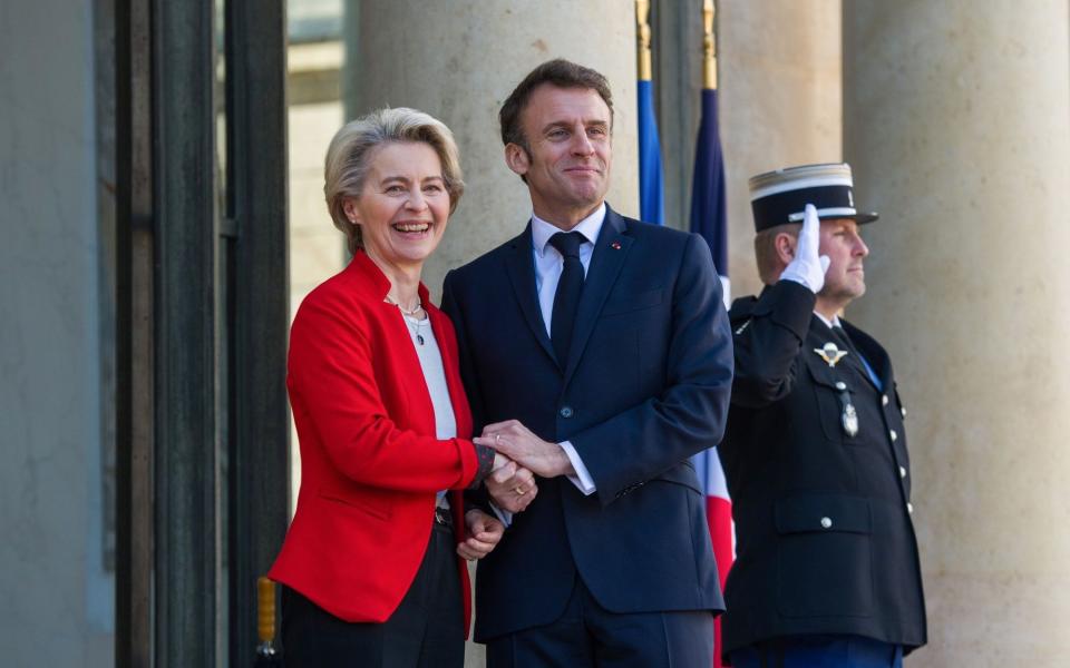 Emmanuel Macron and Ursula von der Leyen are flying to China ahead of a meeting with Xi Jinping - Nathan Laine/Bloomberg