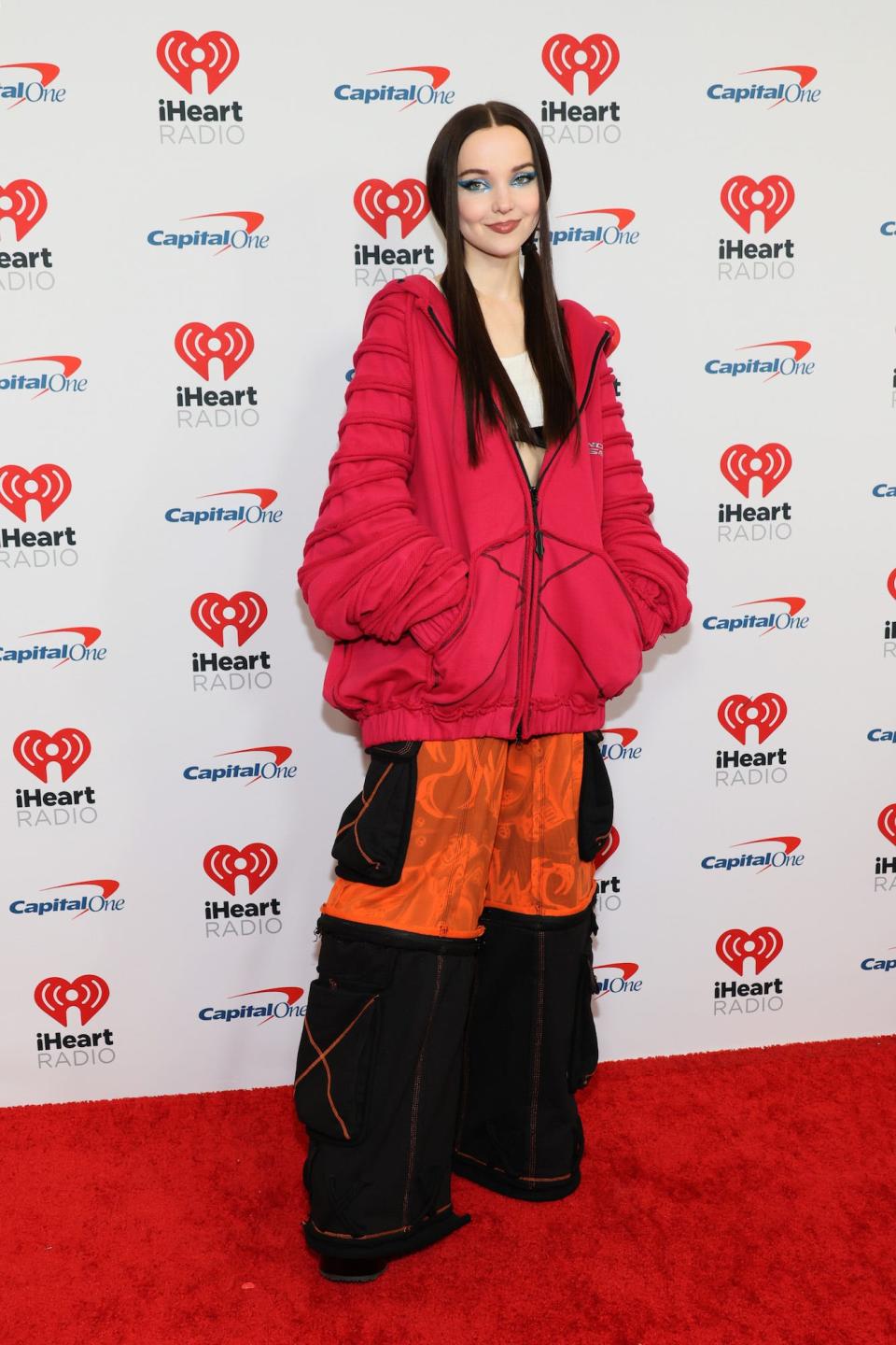 Dove Cameron at Z100's iHeartRadio Jingle Ball in New York City on December 9, 2022.