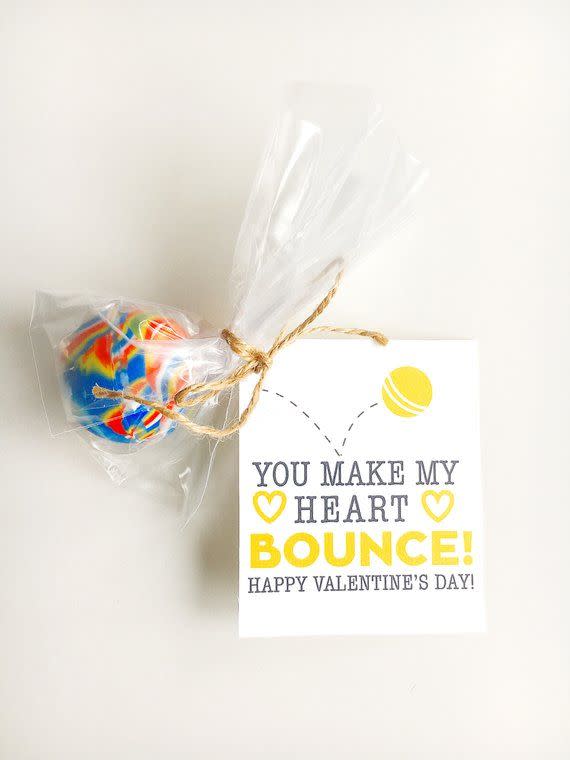 Bouncy Ball Valentine Printable