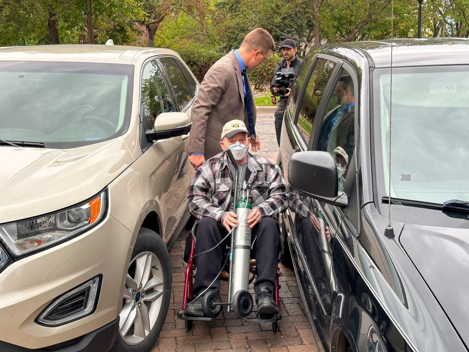 Terry Jon Martin outside court in Duluth, Minn., on Friday.