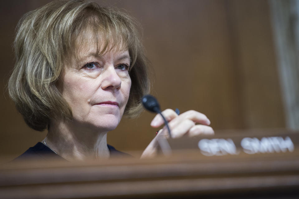Tina Smith took over the Senate seat fellow Democrat Al Franken gave up earlier this year. She now seeks to hold the job in November's election. (Photo: Tom Williams via Getty Images)
