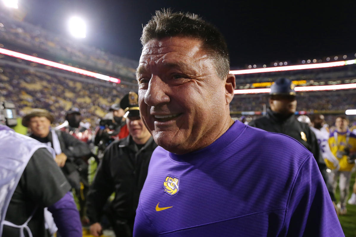 Former LSU coach Ed Orgeron spotted at Ragin' Cajuns' scrimmage