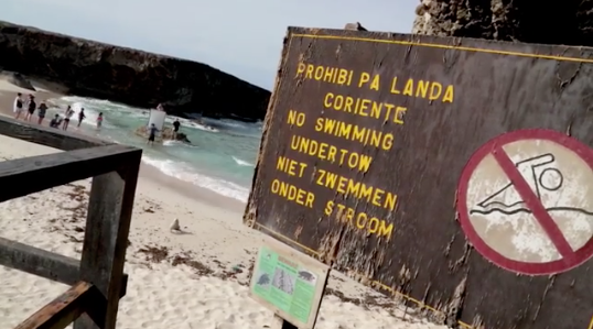 The beach was signposted as 'no swimming'. Photo: Sports Illustrated