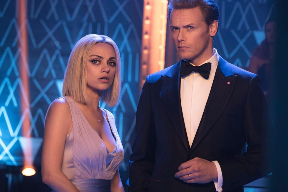 Mila Kunis as Audrey and Sam Heughan as Sebastian 'The Spy Who Dumped Me' Film - 2018