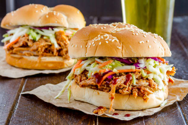 <p><a href="https://amamablessed.com/8-point-pork-slaw-sandwiches/" rel="nofollow noopener" target="_blank" data-ylk="slk:A Mama Blessed" class="link ">A Mama Blessed</a></p>