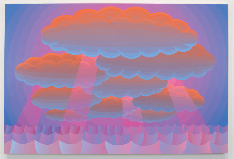 Amy Lincoln, Clouds and Rays (Pink, Orange, Blue), 2022