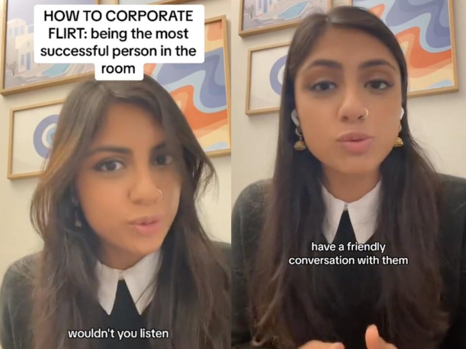 Srinidhi Rajesh is a TikToker encouraging "corporate flirting."