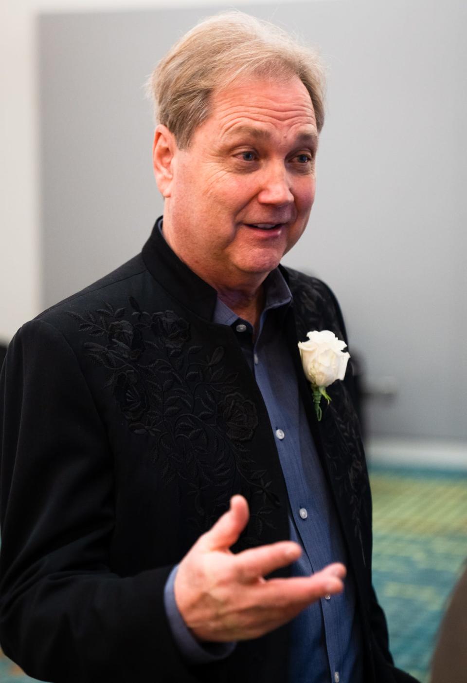 2022 inductee Steve Wariner speaks during interviews at the 52nd Nashville Songwriters Hall of Fame Gala at Music City Center on Oct 30, 2022 in Nashville, Tenn.