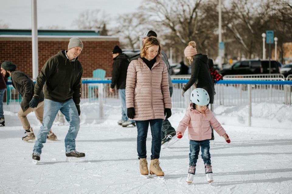 People ice skate at McMorran Plaza at the 2023 Chilly Fest. This year's Chilly Fest will take place on Feb. 2 and 3.