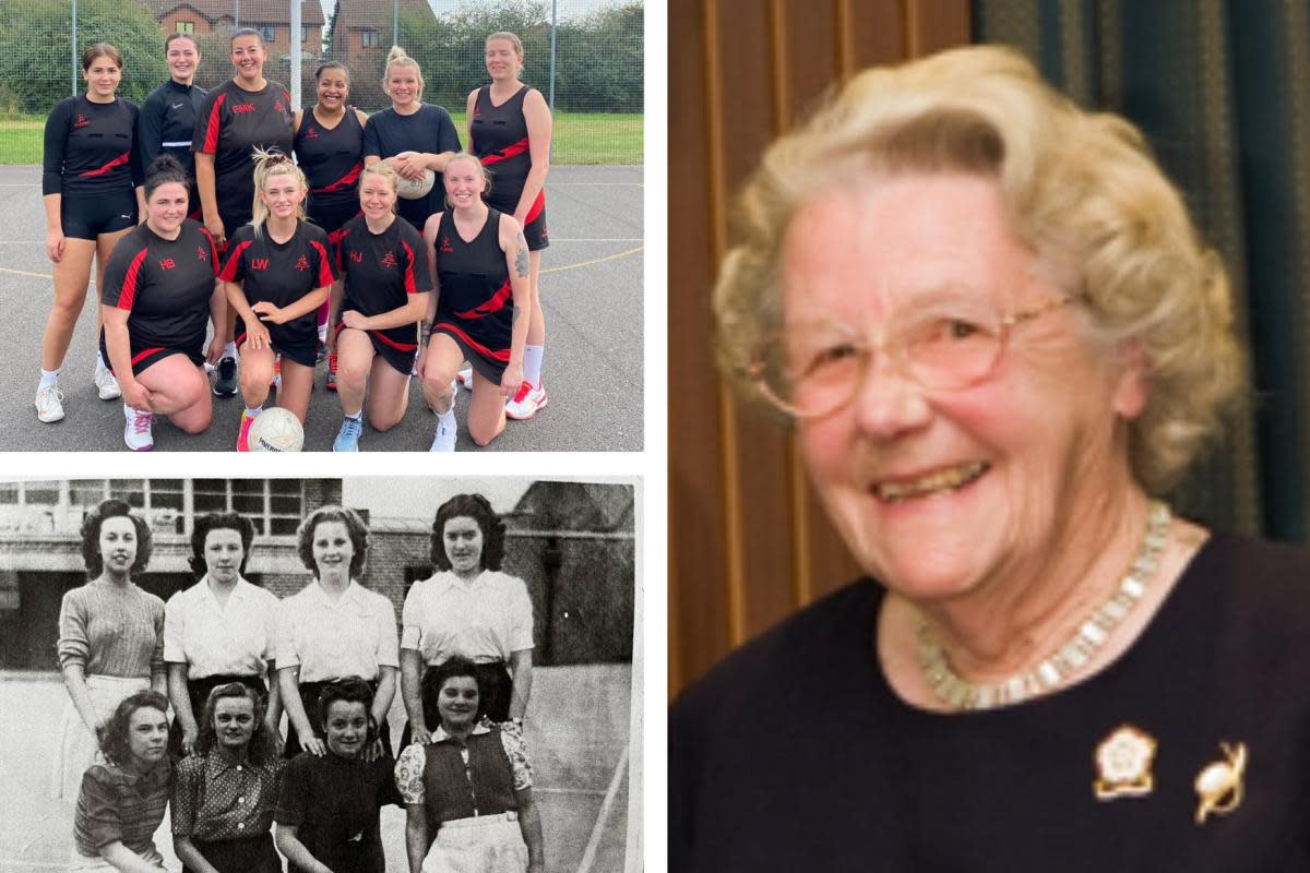Doreen Wilcox and Pinehurst Netball Club teams past and present <i>(Image: Submitted)</i>