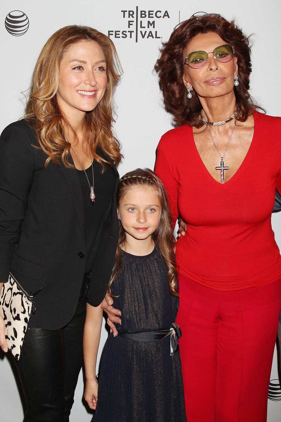 Sophia Loren with Sasha Alexander and Lucia Sofia Ponti