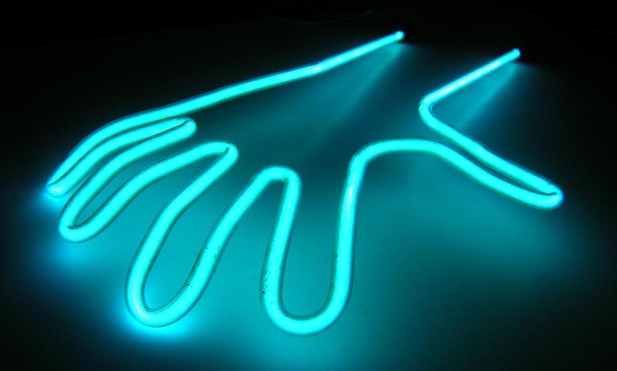 <span>A neon sculpture of a hand by Nick Malyon.</span><span>Photograph: Nick Malyon</span>