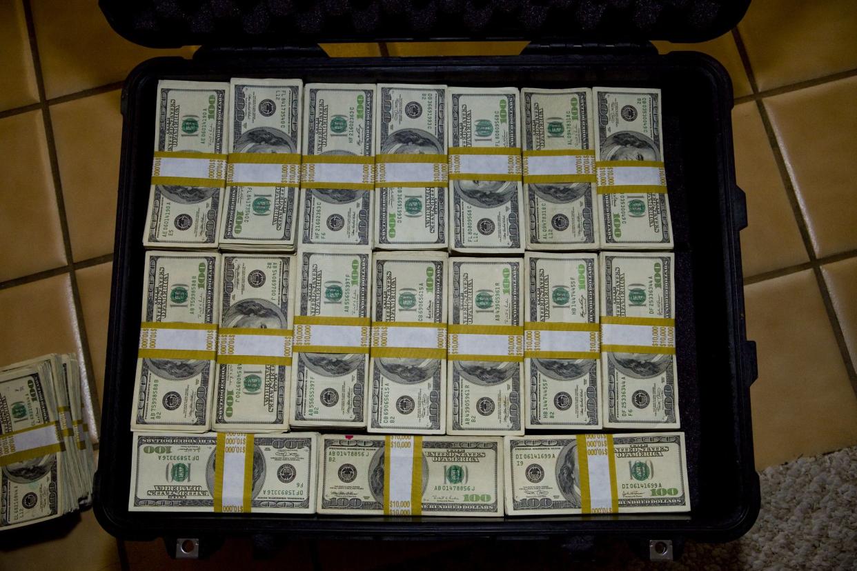 Suitcase full of cash