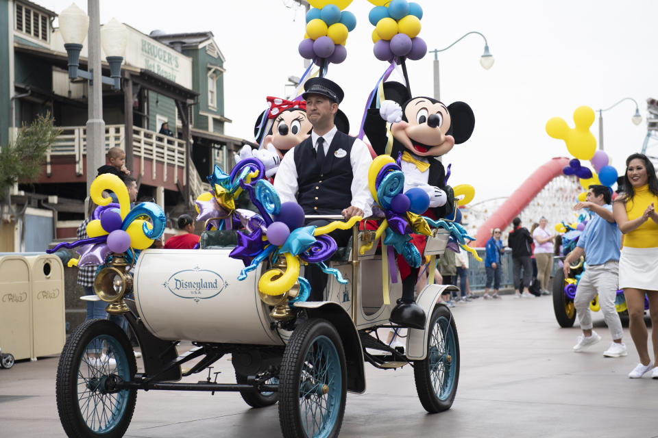 DISNEY CHANNEL FAN FEST - Disney Channel Fan Fest, a unique experience for kids, families and more than 50 Disney Channel stars, took place today at Disney California Adventure park. Throughout the exciting day, thousands of kids and families enjoyed Q&A sessions and "meet and greets" with Disney Channel stars. (Image Group LA via Getty Images) MINNIE MOUSE, MICKEY MOUSE