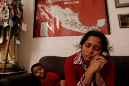 Honduran migrant Delmy Garcia, who is waiting for her court hearing for asylum seekers that returned to Mexico to await their legal proceedings under a new policy established by the U.S. government, is seen at a migrant shelter in Ciudad Juarez